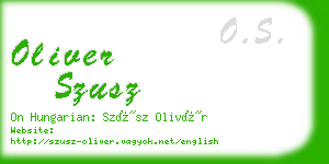 oliver szusz business card